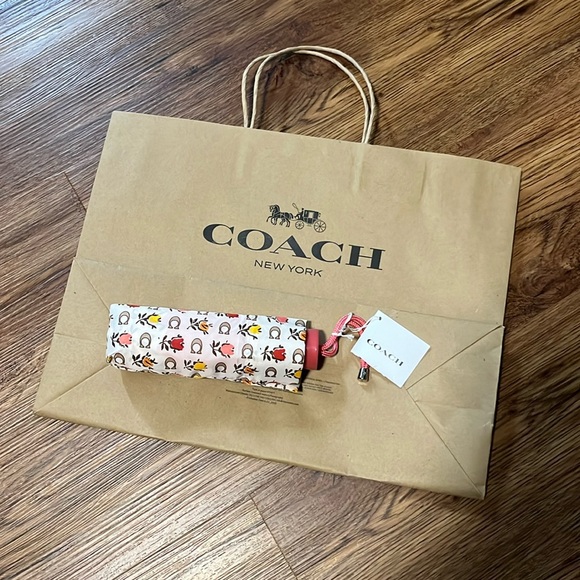 Coach Flower signature mini umbrella nylon New - Picture 1 of 5